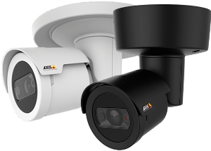 цилиндрическая 2 MP уличная камера AXIS с ИК подсветкой с белым или черным корпусом